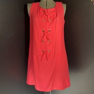 Vintage Dani Michaels Pink Sleeveless Shift Dress with Mock Lacing Size 5/6